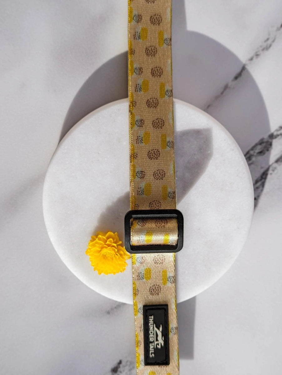 Thunder Tails Elite Nylon Printed Collars- Yellow Abstract Print