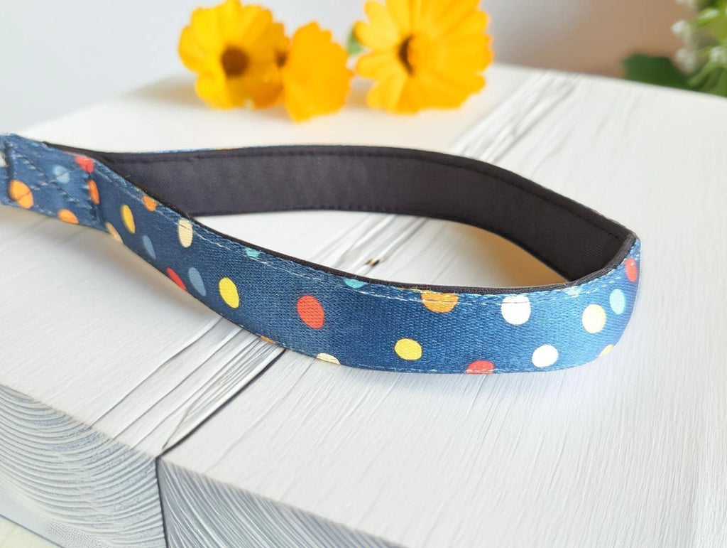 Thunder Tails Elite Nylon Printed Leash- Blue Polka Dot
