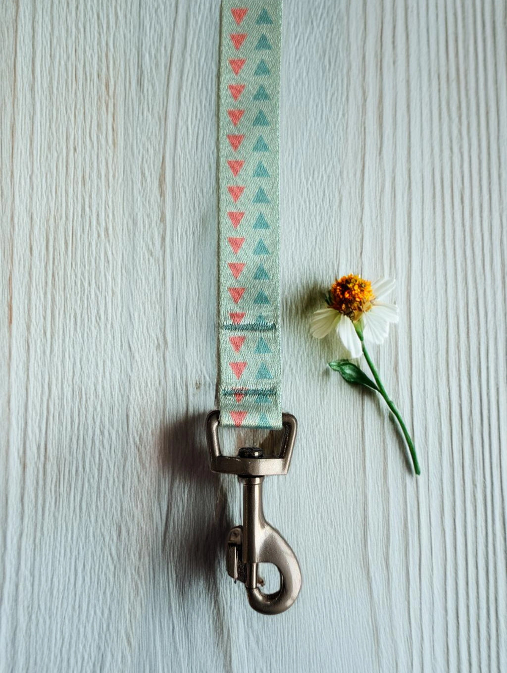 Thunder Tails Elite Nylon Printed Leash- Green/Pink Triangles