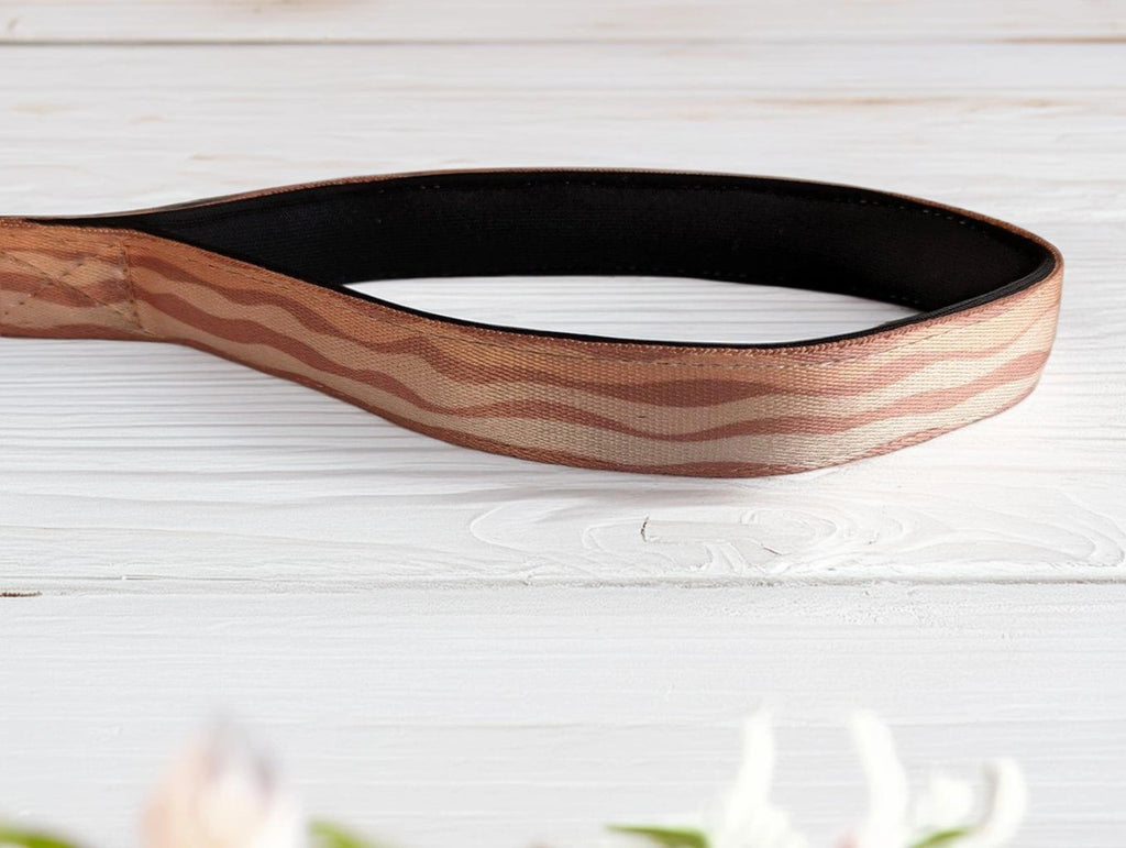 Thunder Tails Elite Nylon Printed Leash- Rose Gold Stripes