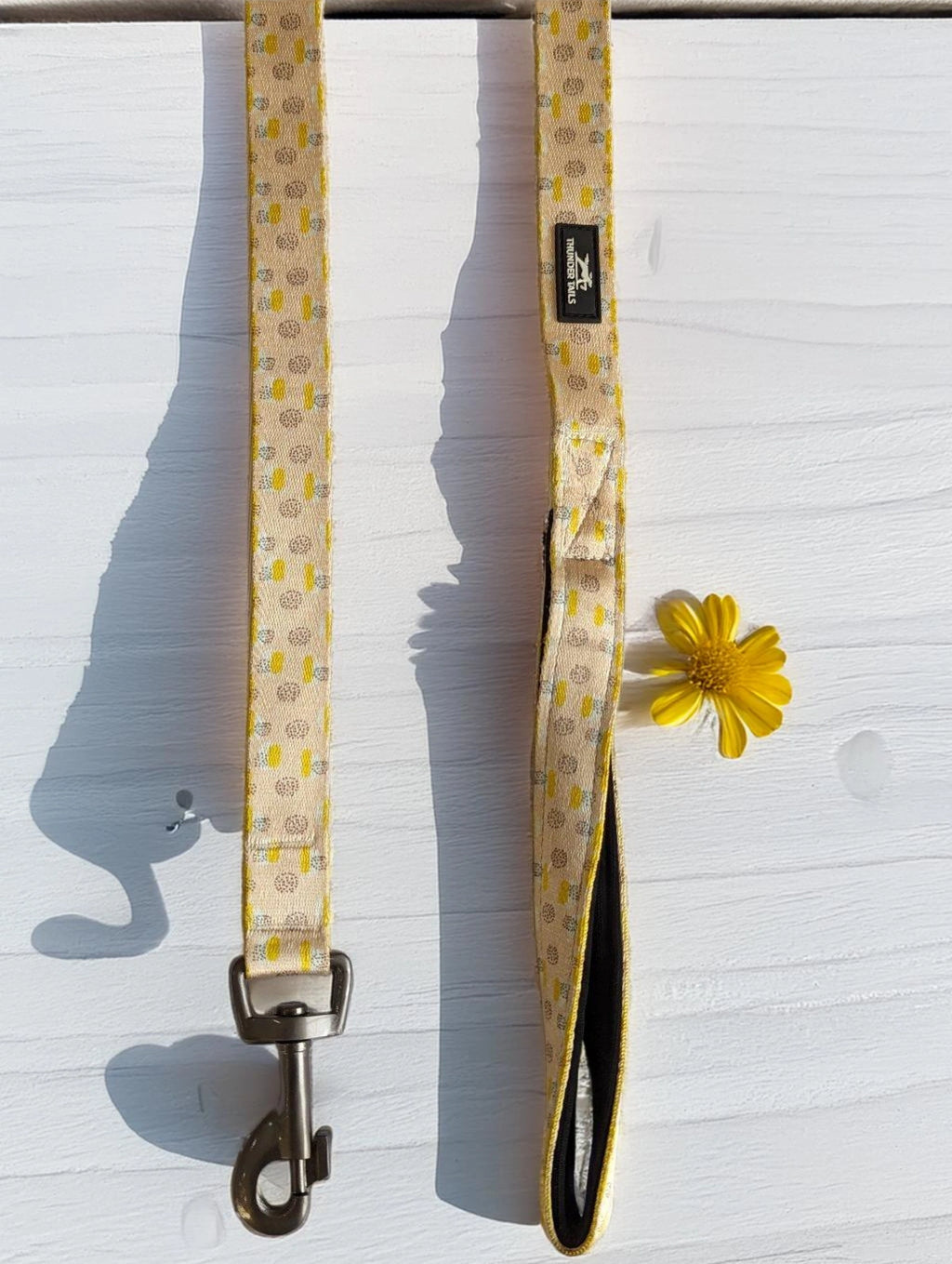 Thunder Tails Elite Nylon Printed Leash- Yellow Abstract Print