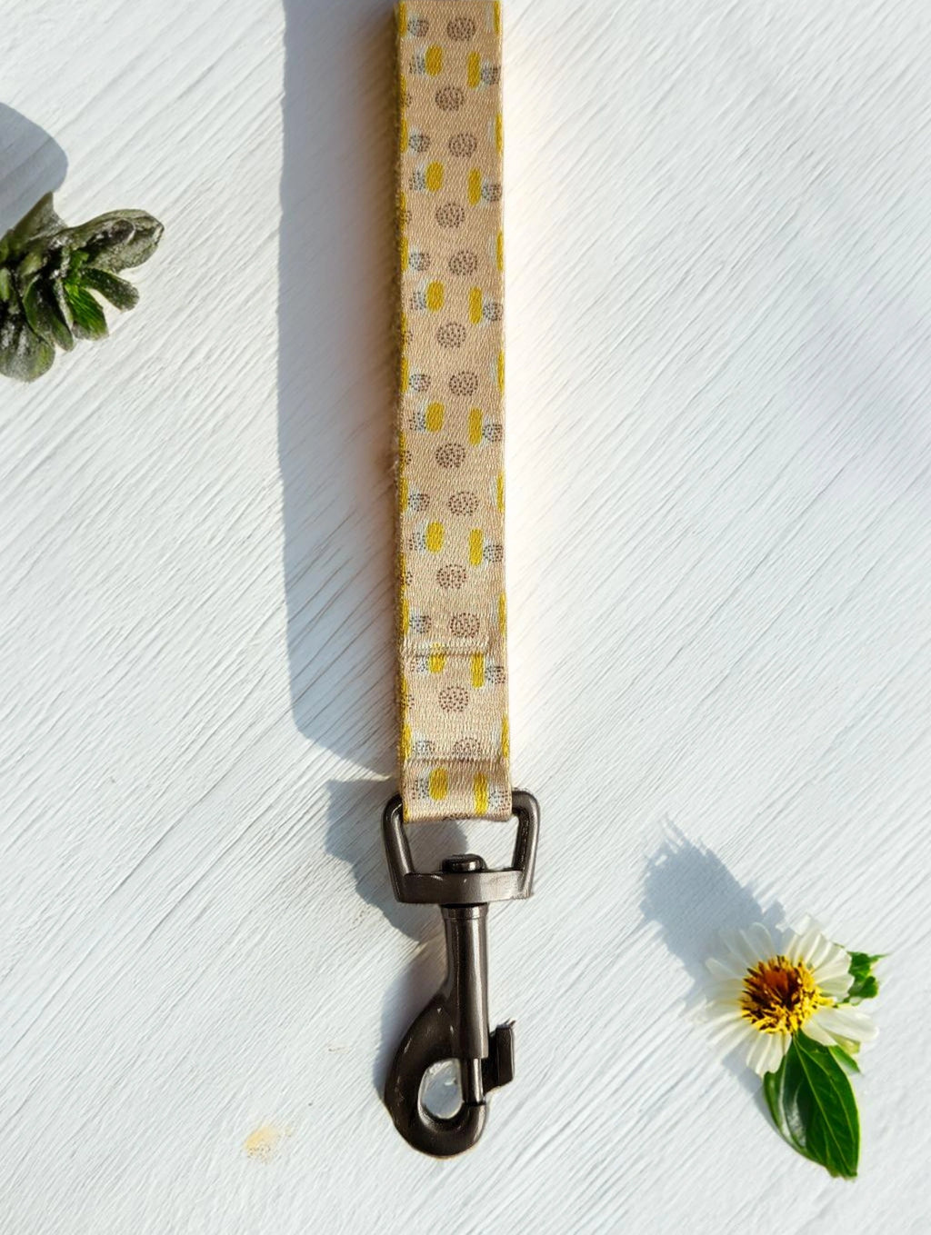 Thunder Tails Elite Nylon Printed Leash- Yellow Abstract Print