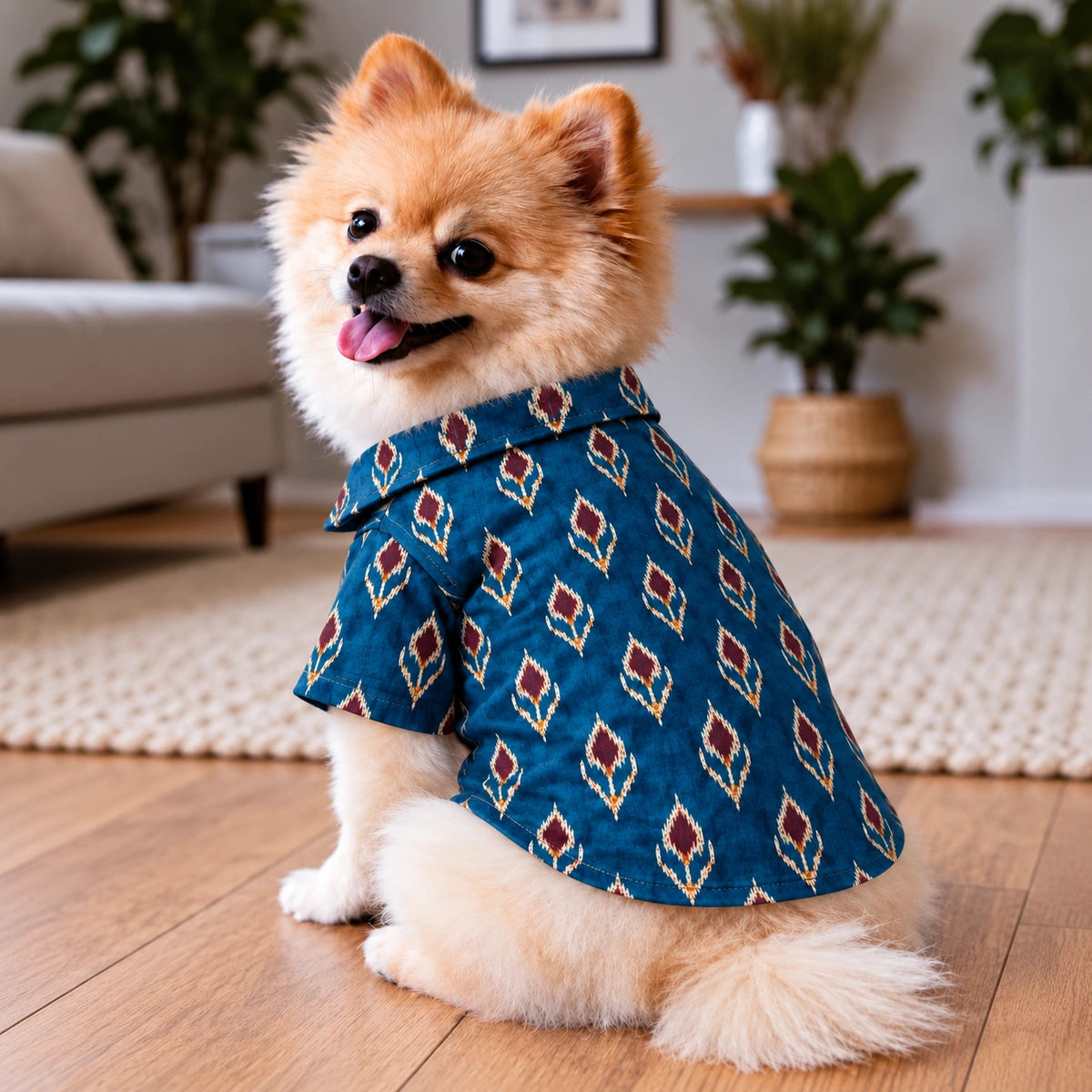 Thunder Tails Festive Dog Shirt - Blue