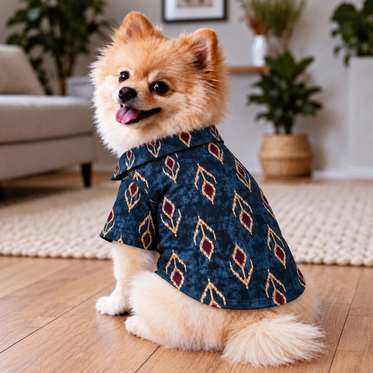 Thunder Tails Festive Dog Shirt - Navy