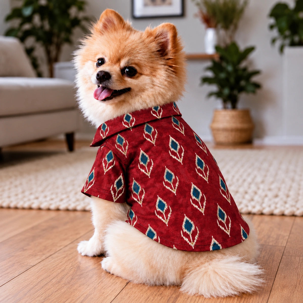 Thunder Tails Festive Dog Shirt - Red