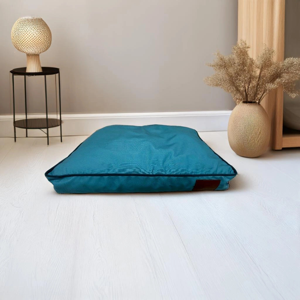 Thunder Tails Fab Flat Dog Beds- Petrol Blue