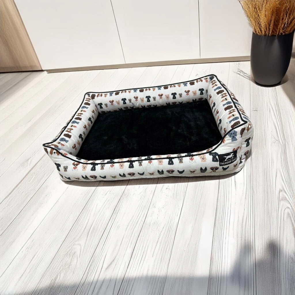 Thunder Tails Furry Face Lounger Dog Beds- Funky Dog Faces