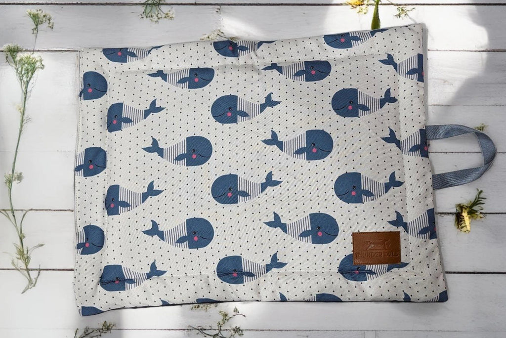 Thunder Tails 5-More-Minutes Dog Mats- Whale Print