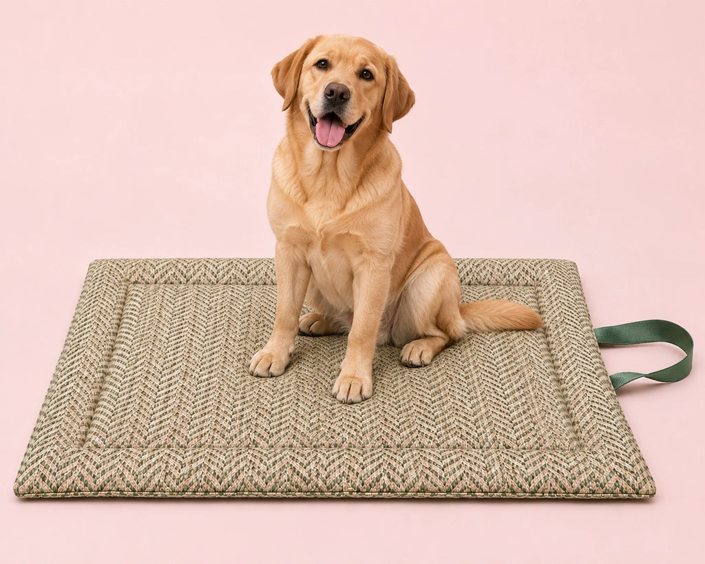 Thunder Tails GuardTech Dog Mats- Green Zig Zag Print