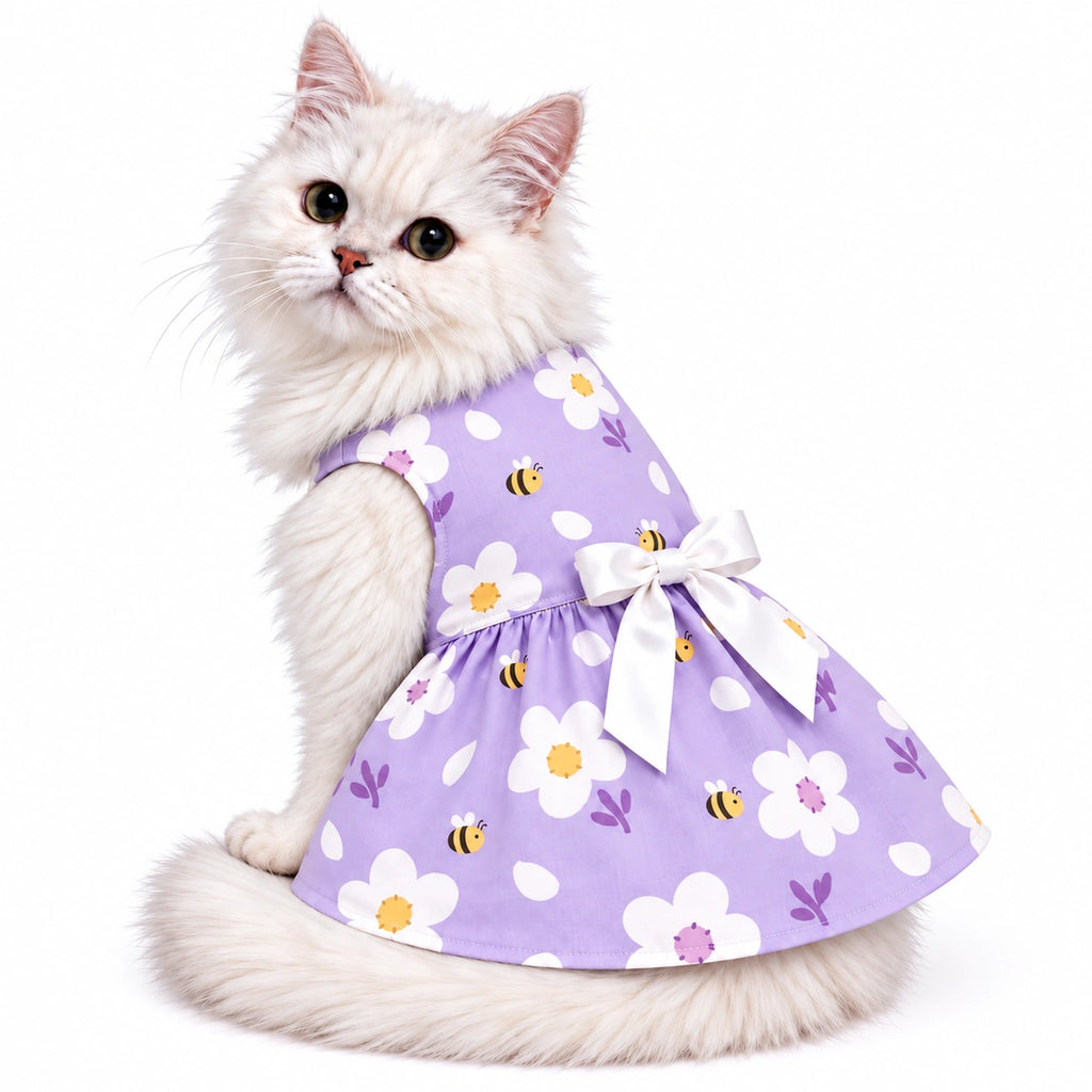 Thunder Tails Cat Frock - Lavender Daisy