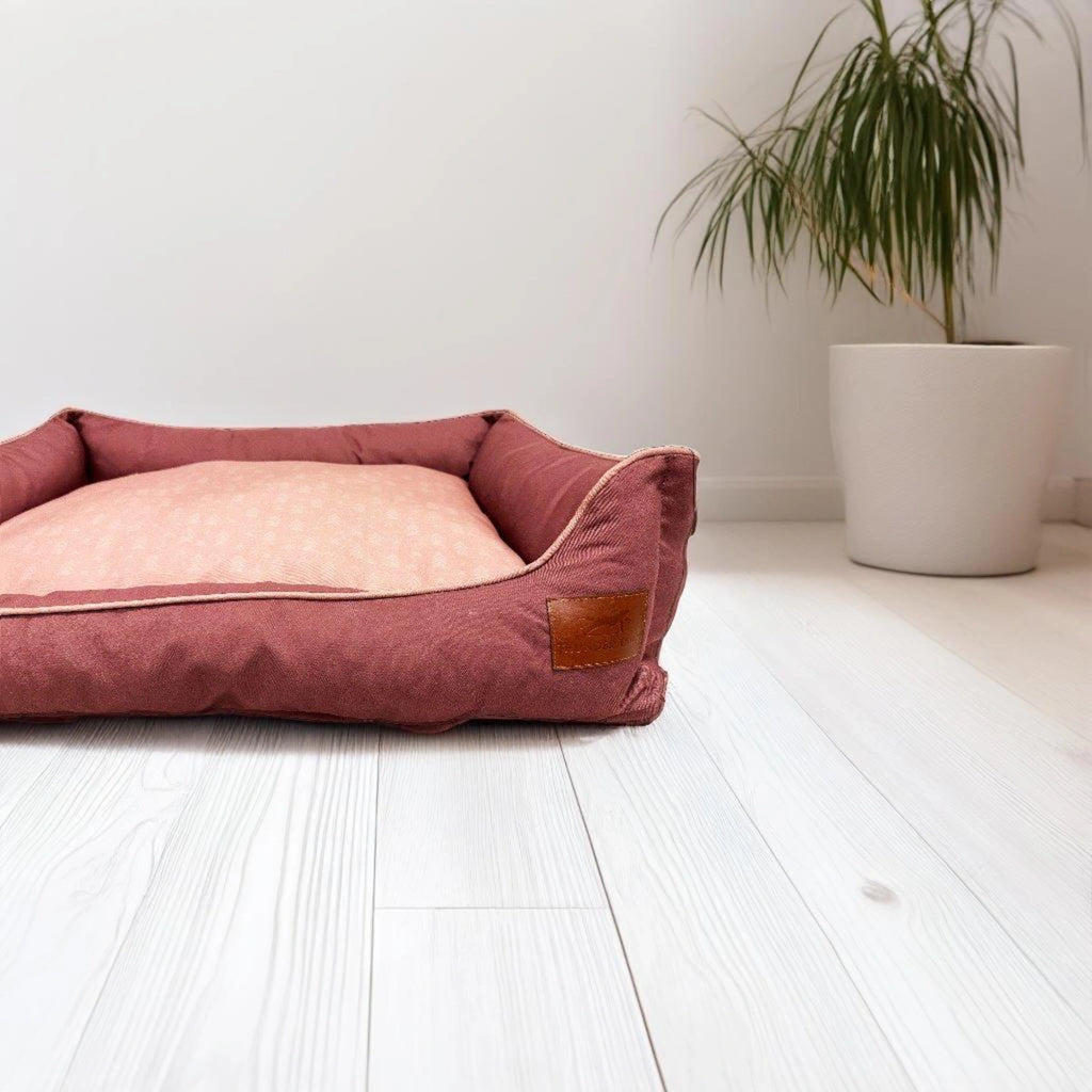 Thunder Tails Lazy Love Lounger Dog Beds- Rust and Rose gold