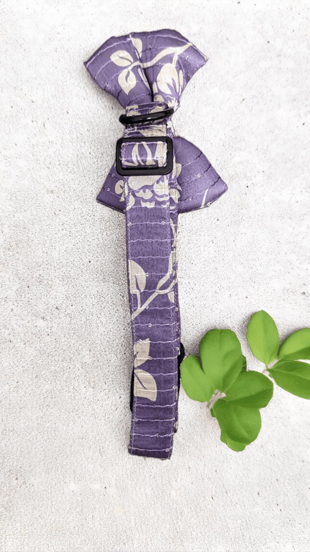 Thunder Tails Furry Festive Fabric collars with bow tie- Lavender - Thunder Tails