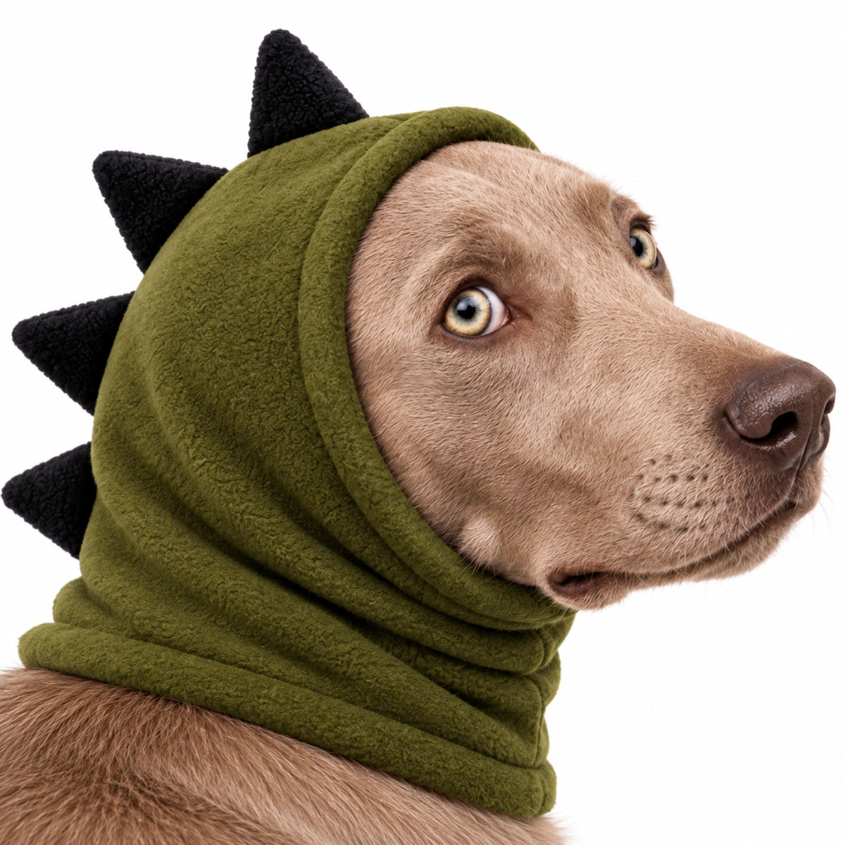 Thunder Tails Rawr Fleece Dog Snood - Olive