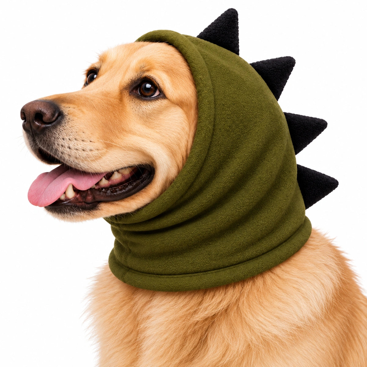 Thunder Tails Rawr Fleece Dog Snood - Olive