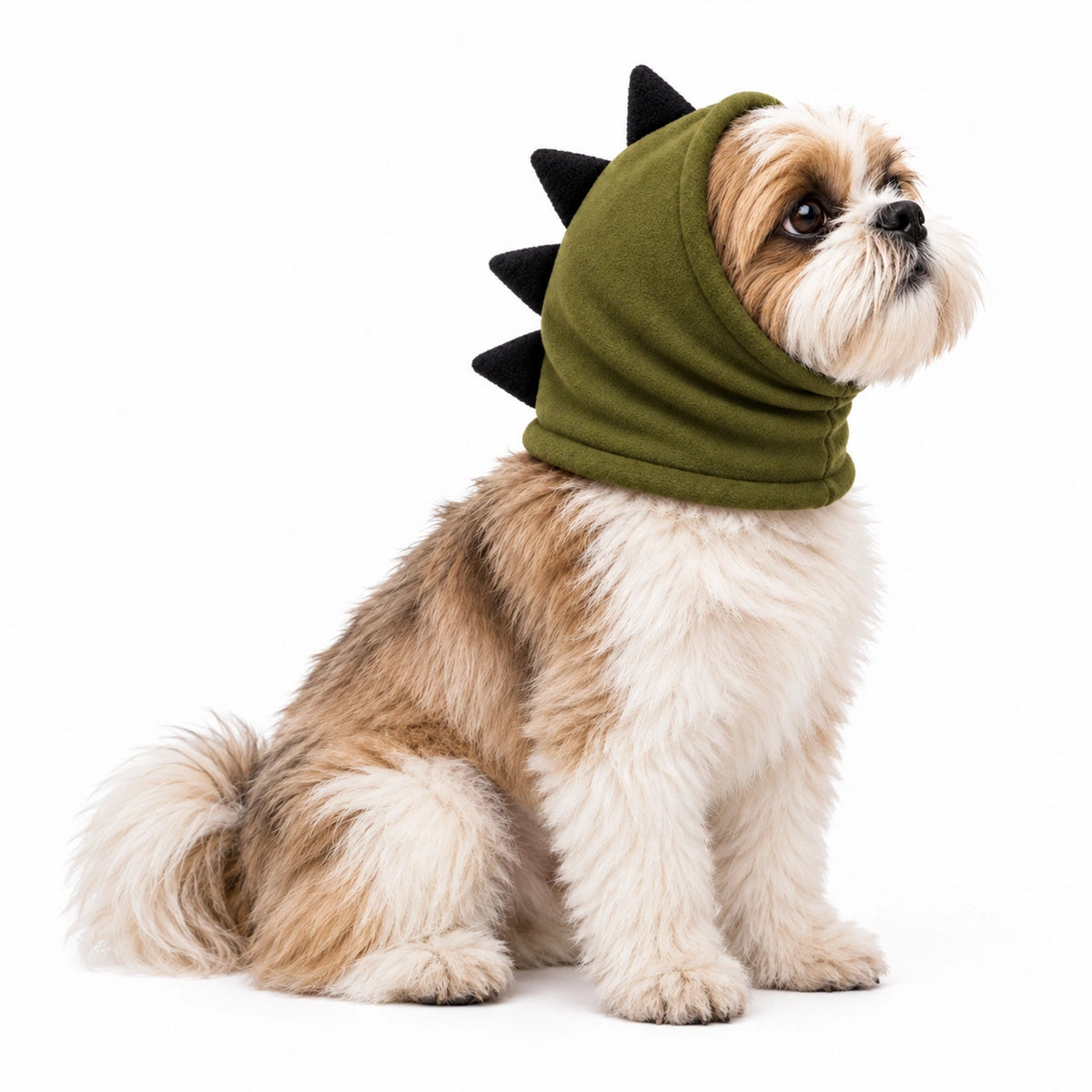Thunder Tails Rawr Fleece Dog Snood - Olive