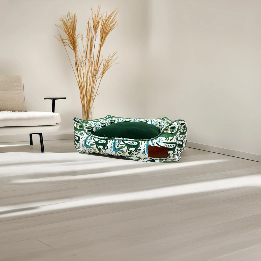 Thunder Tails Snuggle Safari Lounger Dog Beds- Crocodile