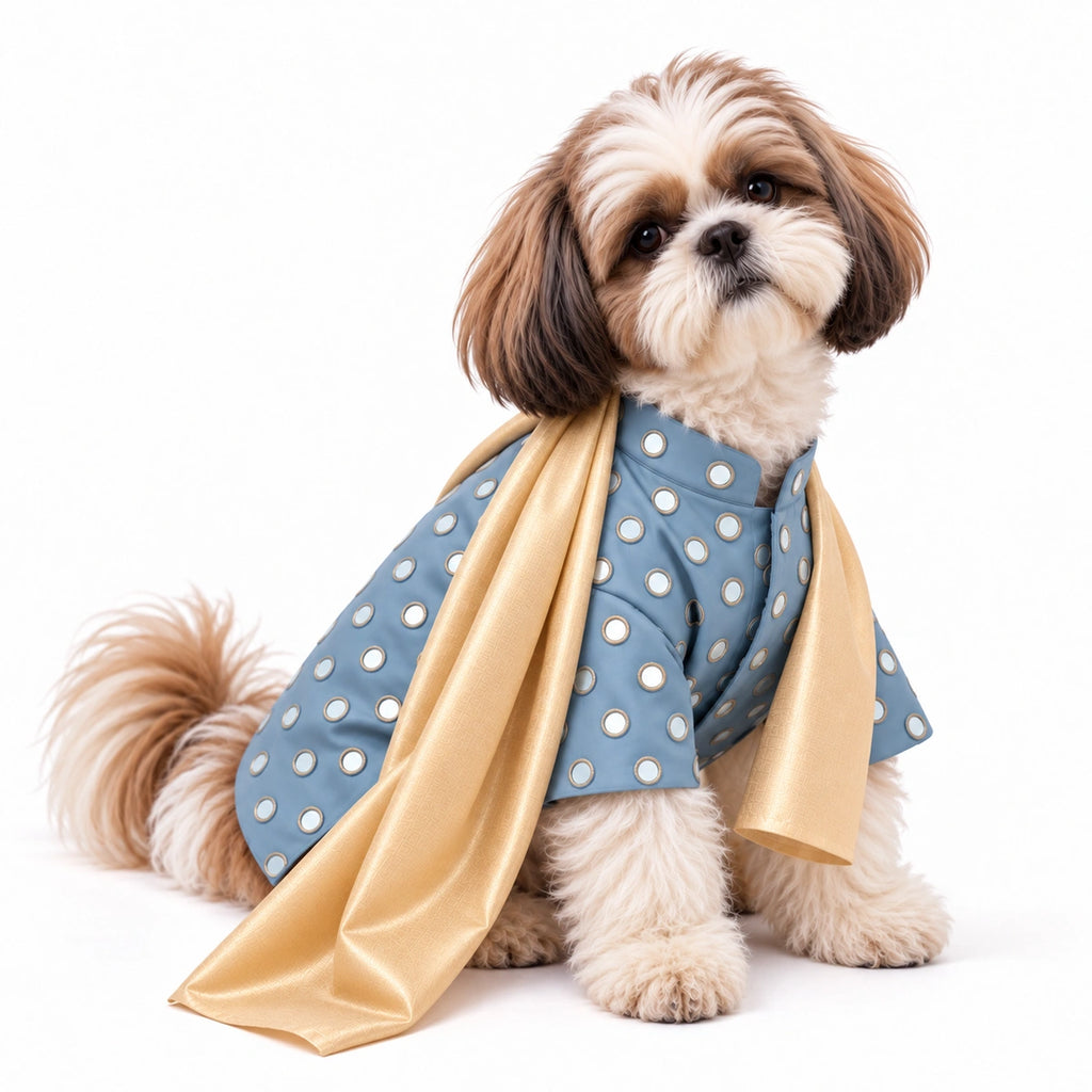 Thunder Tails Timeless Tails Dog Kurta with Dupatta - Blue