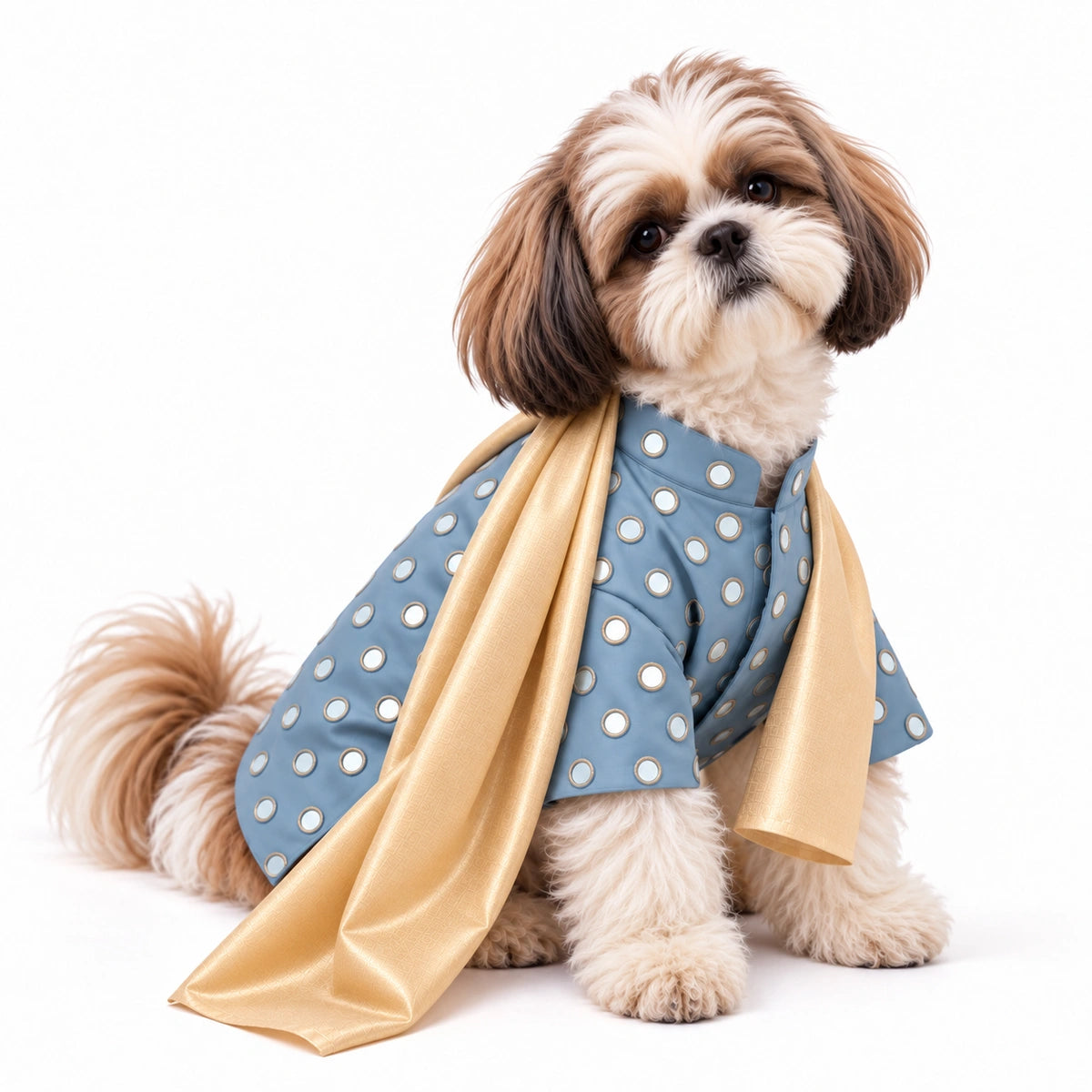 Thunder Tails Timeless Tails Dog Kurta with Dupatta - Blue