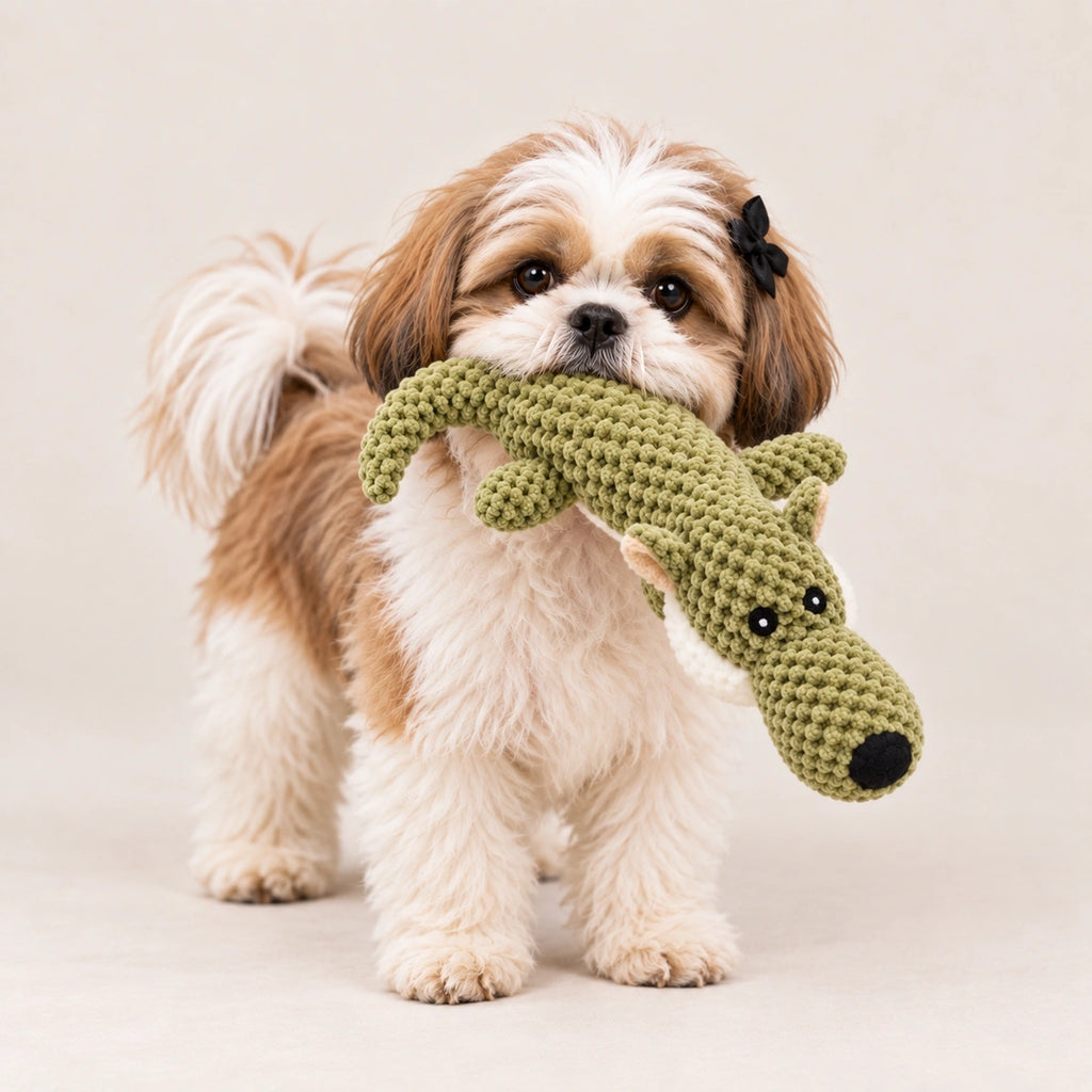 Thunder Tails Soft Toys for Dogs — Plush Green Dog Pet Toy