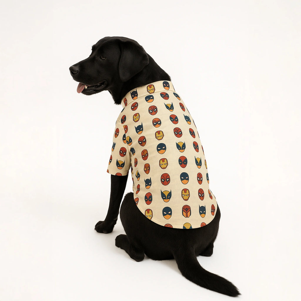 Thunder Tails Beige Superhero Casual Shirt