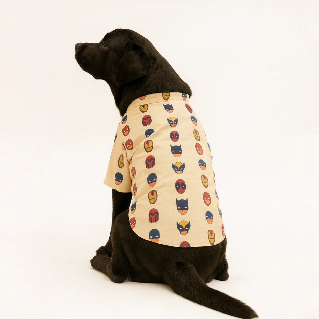 Thunder Tails Beige Superhero Casual Shirt