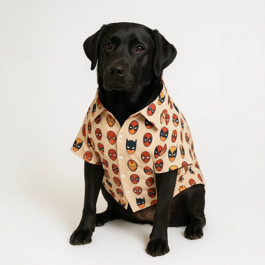 Thunder Tails Beige Superhero Casual Shirt