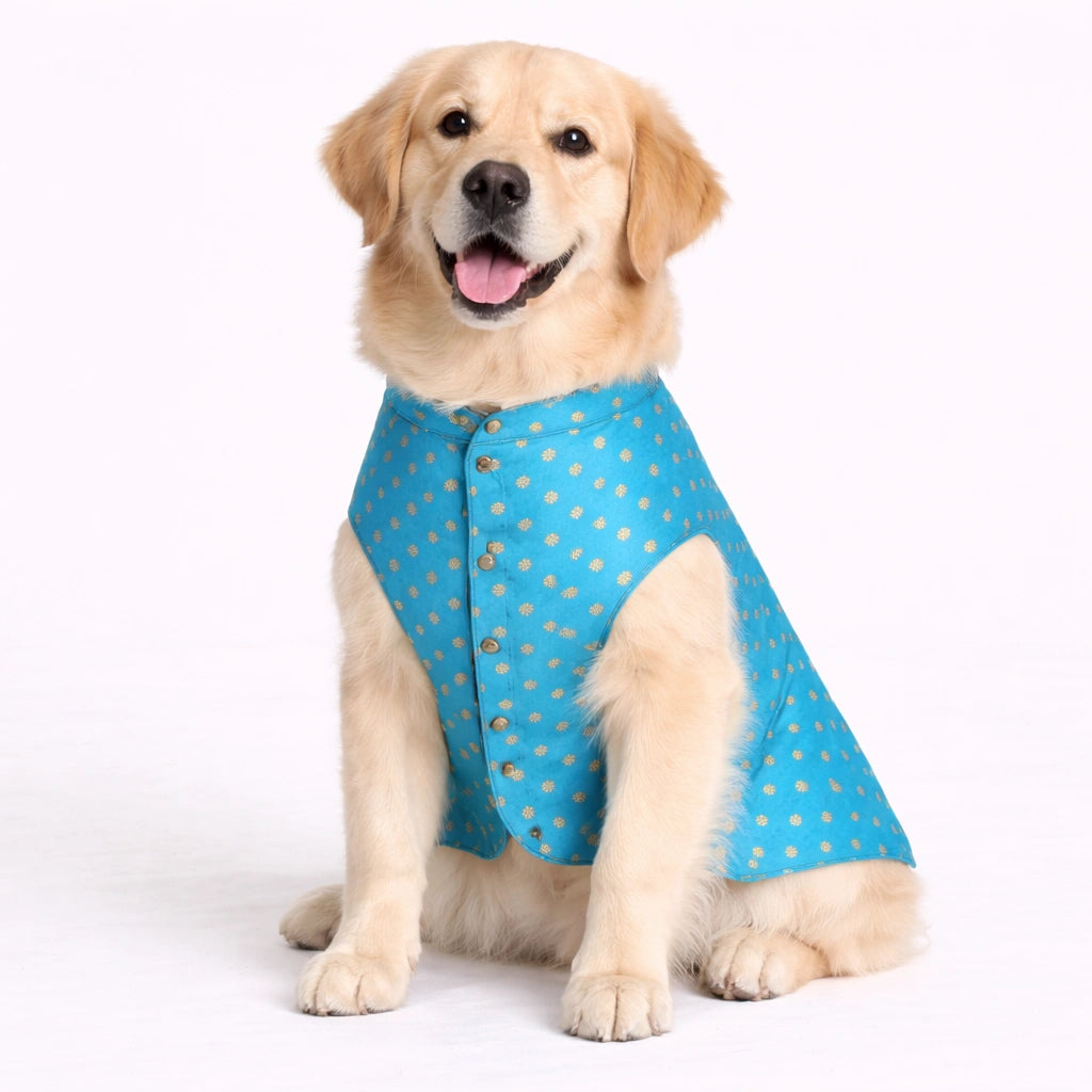 Thunder Tails Blue Polka Festive Sherwani