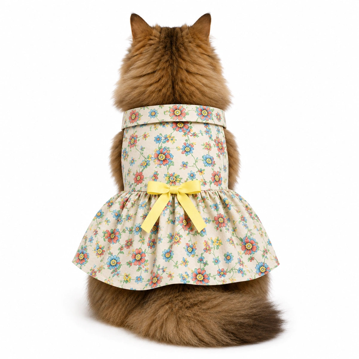 Thunder Tails Beige Floral Frock