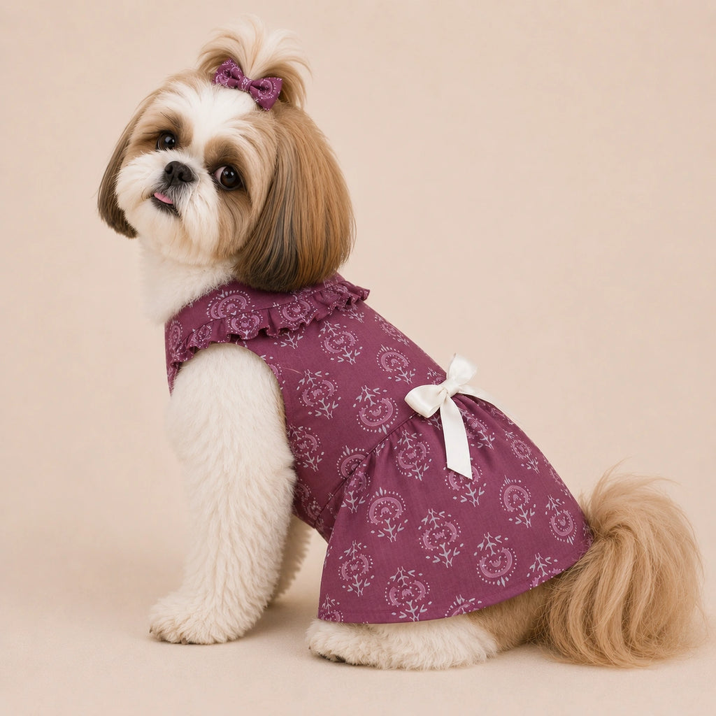 Thunder Tails Dog Frock - Mauve