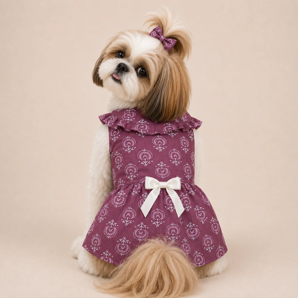 Thunder Tails Dog Frock - Mauve