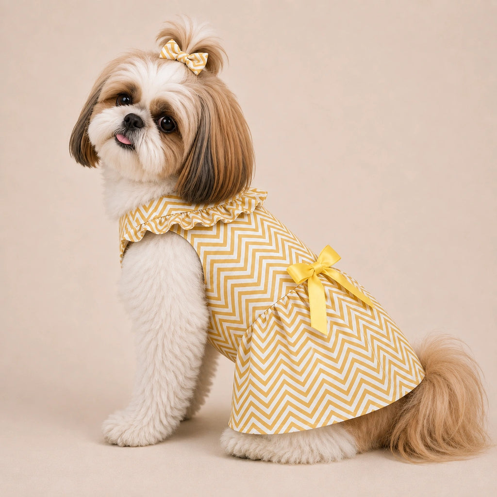 Thunder Tails Dog Frock - Yellow
