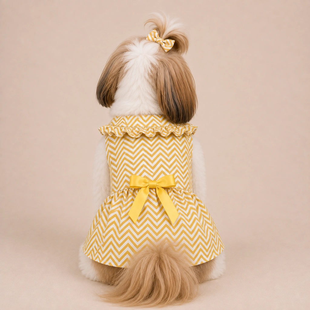 Thunder Tails Dog Frock - Yellow