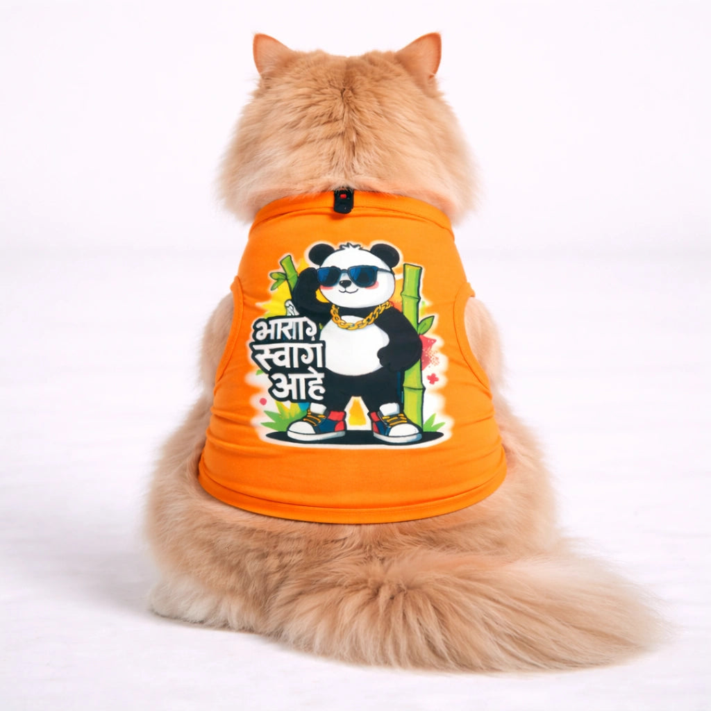 Thunder Tails Cat Graphic T-shirt - Bhari Swag Ahe