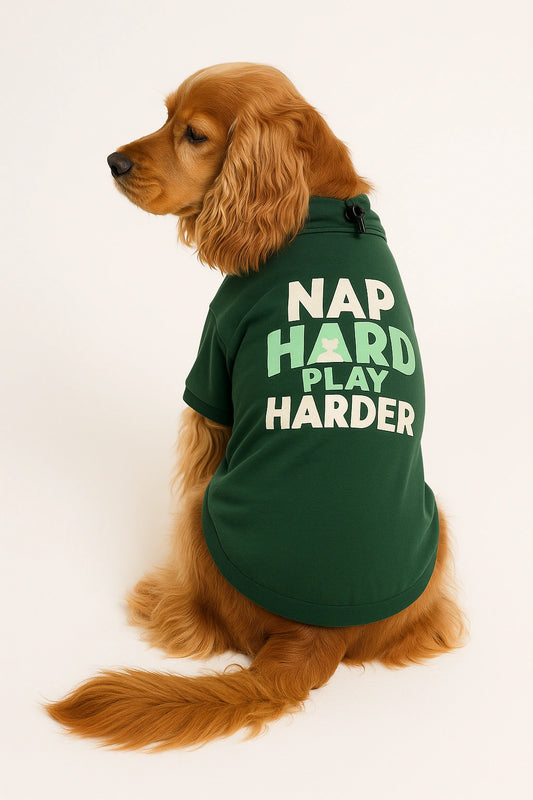 Thunder Tails Nap Hard, Play Harder Adjustable Graphic T-shirt