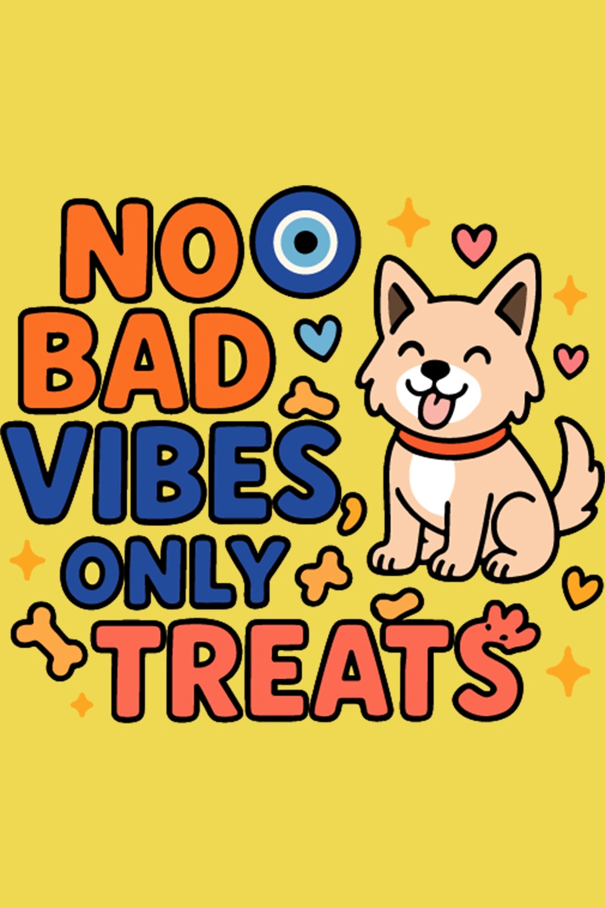 Thunder Tails No Bad Vibes, Only Treats Adjustable Graphic T-shirt