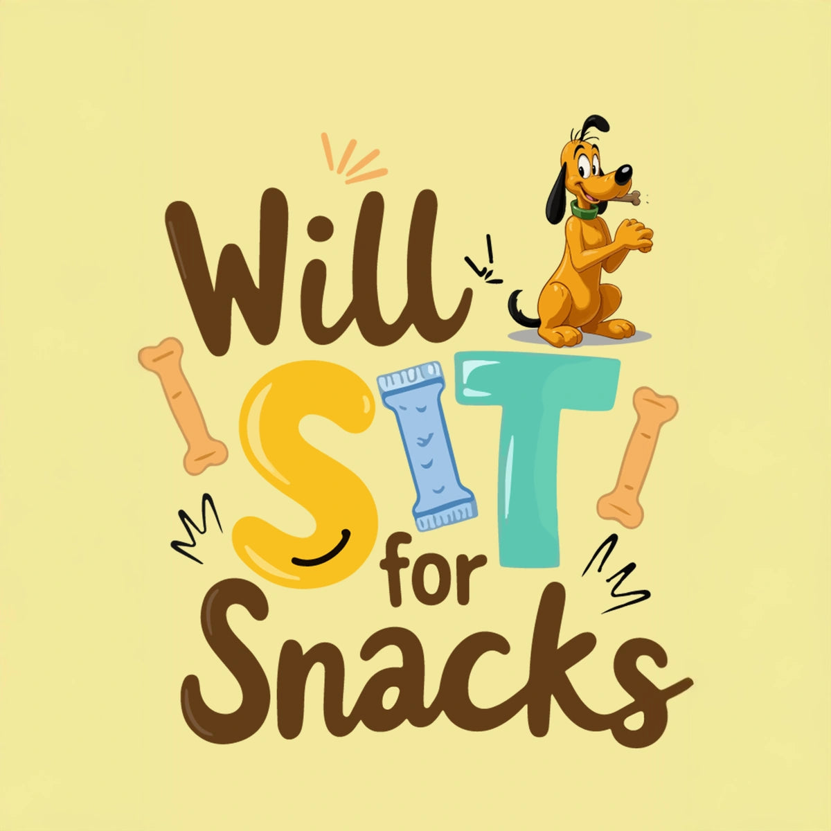 Thunder Tails Will Sit for Snacks Adjustable Graphic T-shirt
