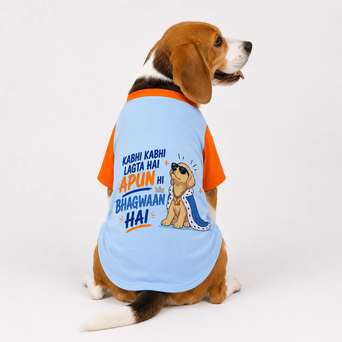 Thunder Tails Lagta hai apun hi bhagwan hai Graphic T-shirt with Sleeves