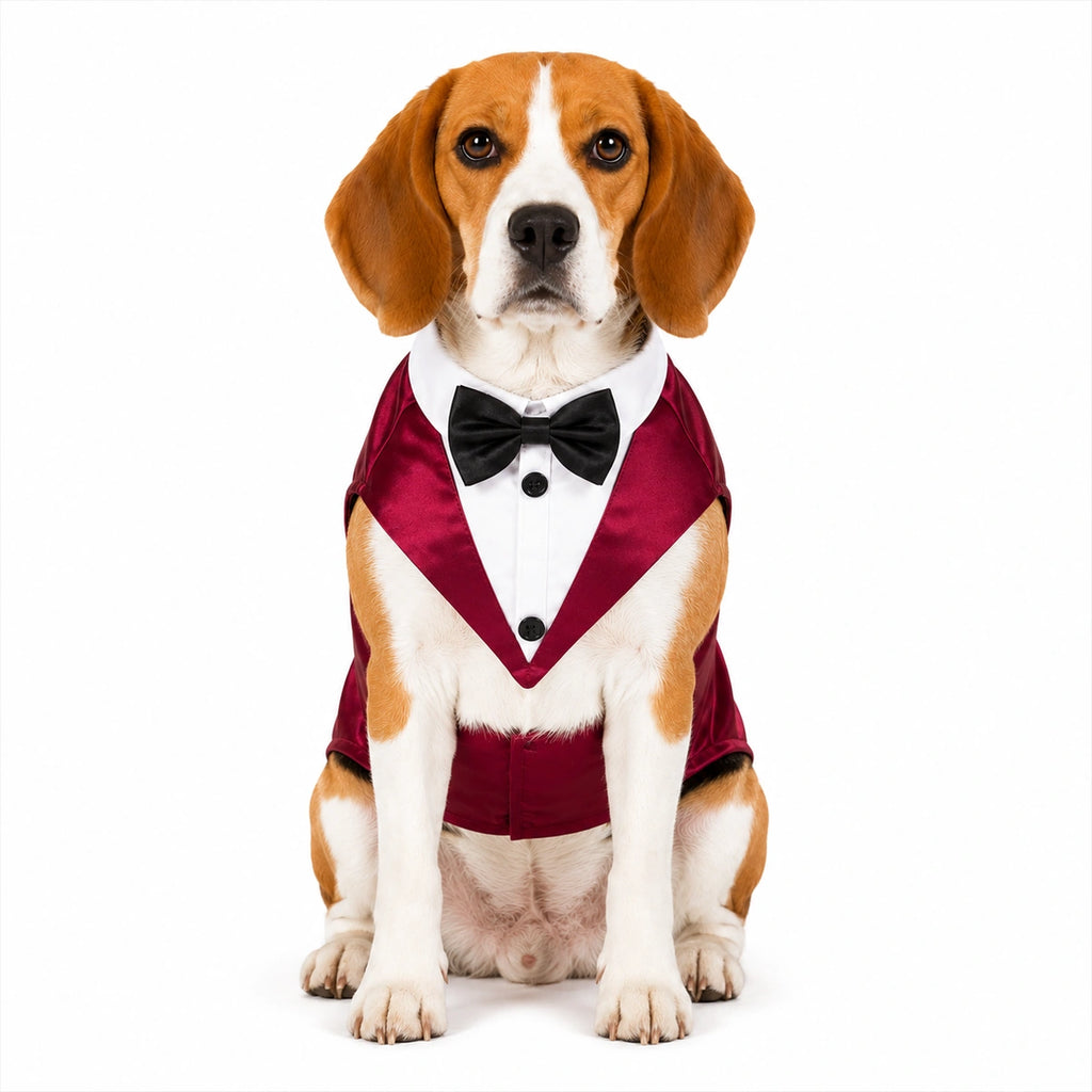 Thunder Tails Dog Tuxedo - Maroon