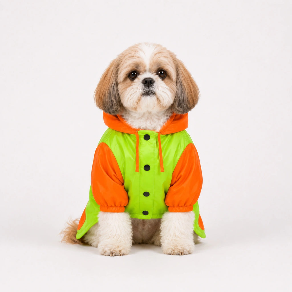 Thunder Tails Drizzle Sizzle 2.0 Raincoat -Neon/Orange