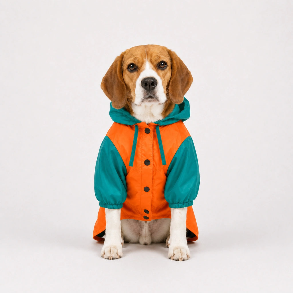 Thunder Tails Drizzle Sizzle 2.0 Raincoat - Orange/Teal