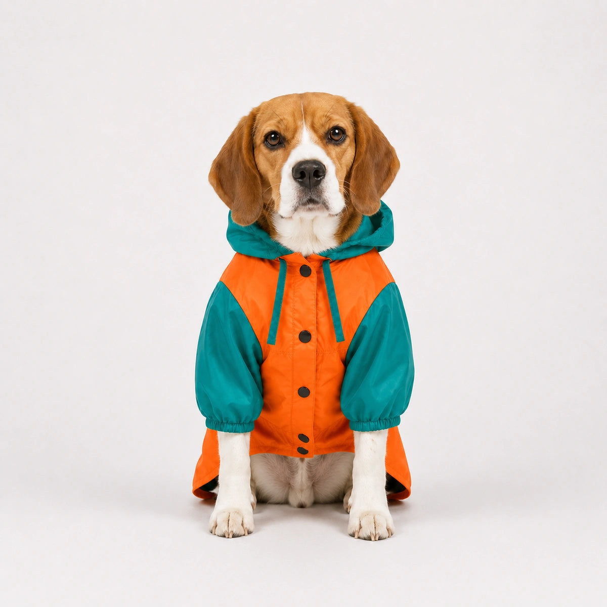 Thunder Tails Drizzle Sizzle 2.0 Raincoat - Orange/Teal