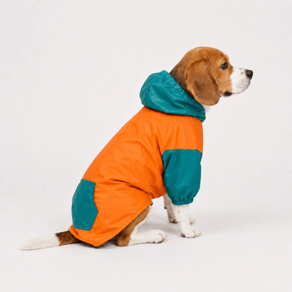 Thunder Tails Drizzle Sizzle 2.0 Raincoat - Orange/Teal