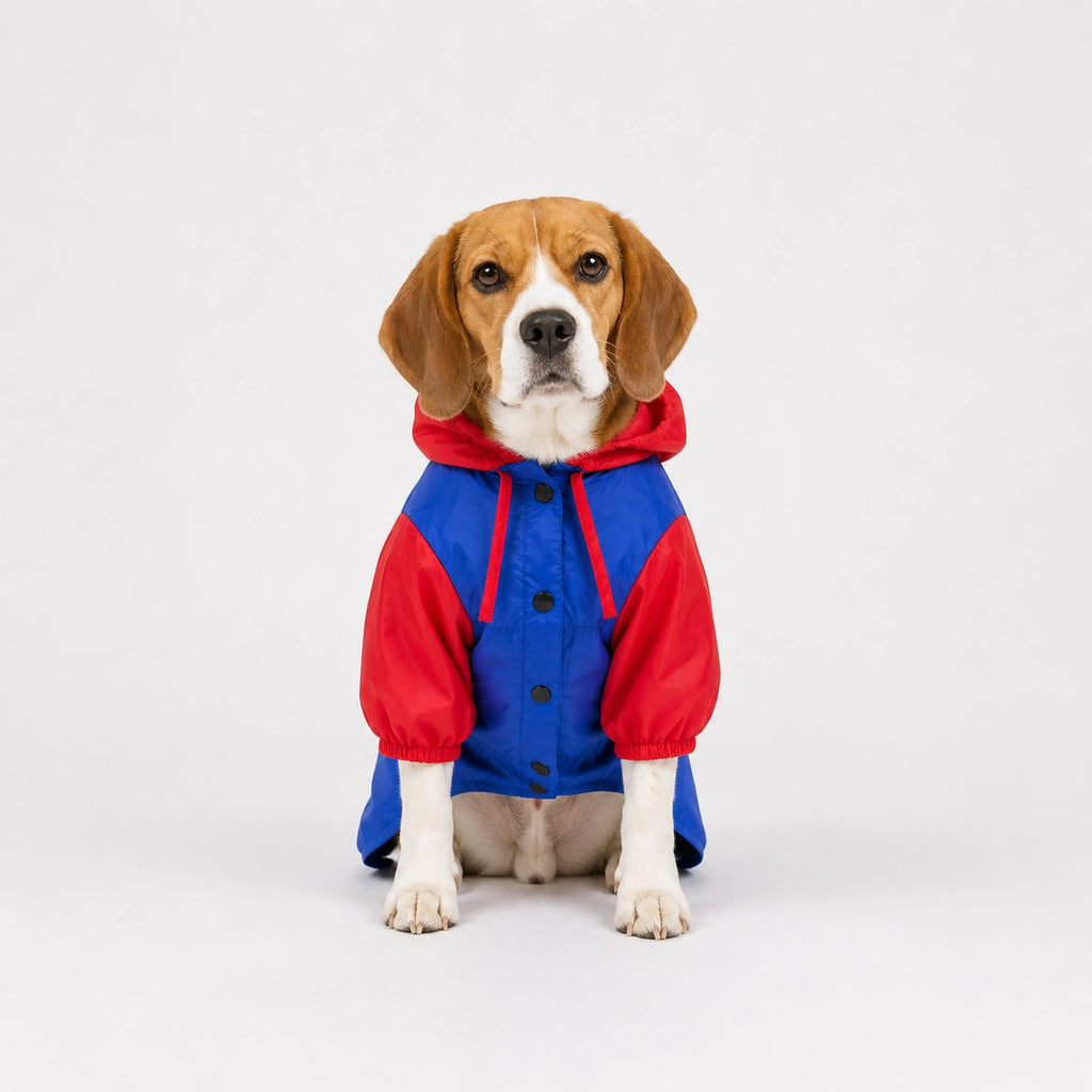 Thunder Tails Drizzle Sizzle 2.0 Raincoat - Blue/Red