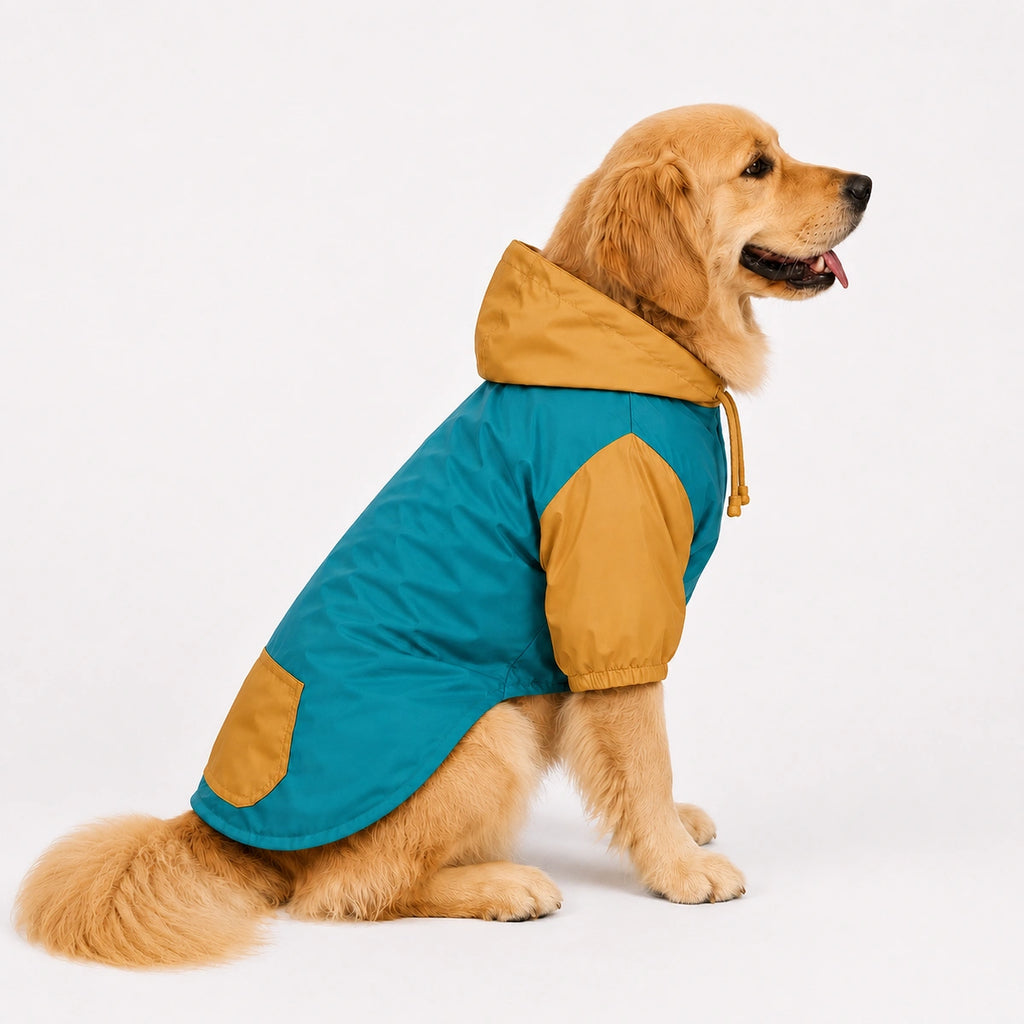 Thunder Tails Drizzle Sizzle 2.0 Raincoat - Teal / Mustard