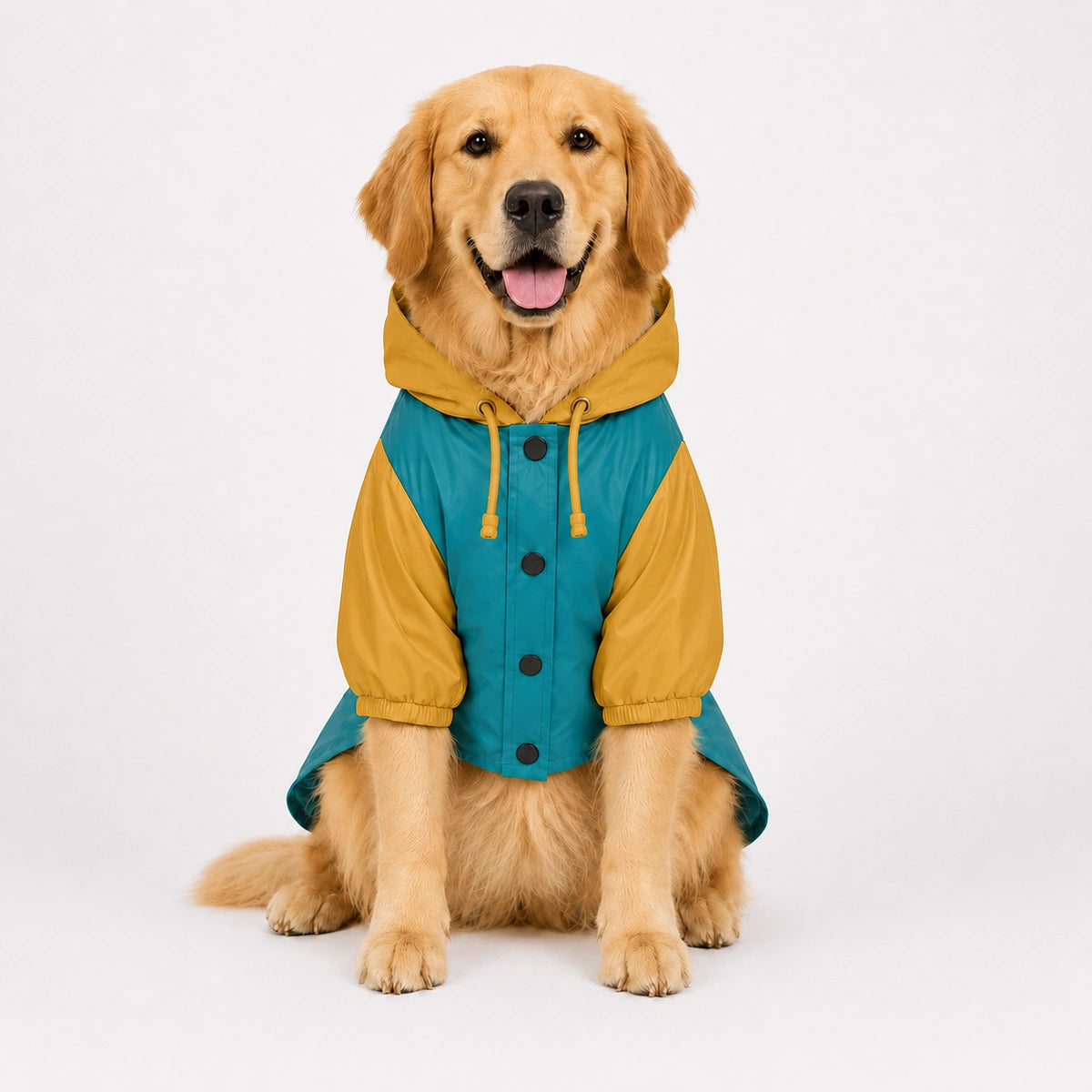 Thunder Tails Drizzle Sizzle 2.0 Raincoat - Teal / Mustard