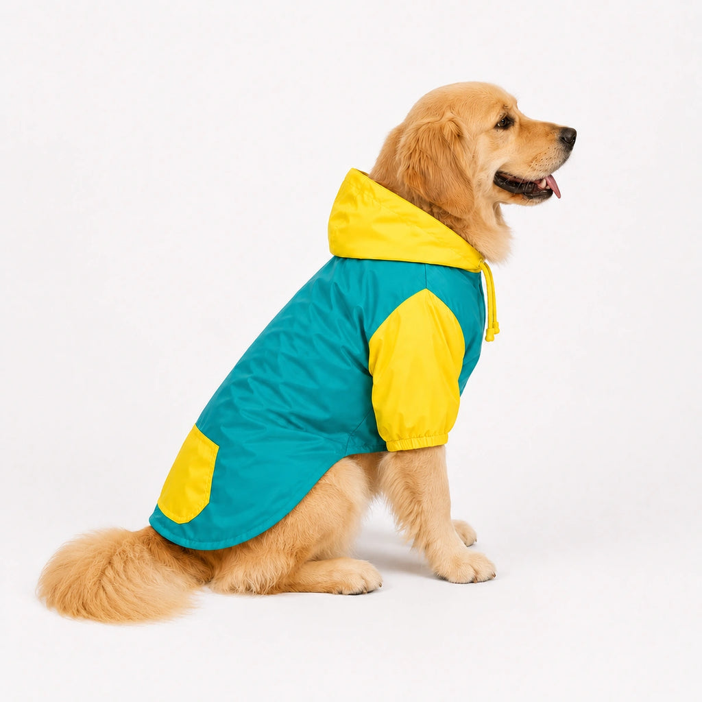 Thunder Tails Drizzle Sizzle 2.0 Raincoat - Teal/Yellow
