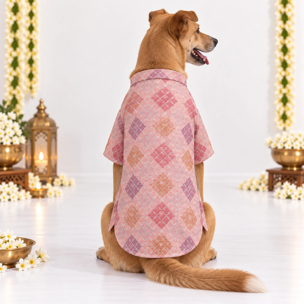 Thunder Tails Jashn Dog Kurta - Pink Zari