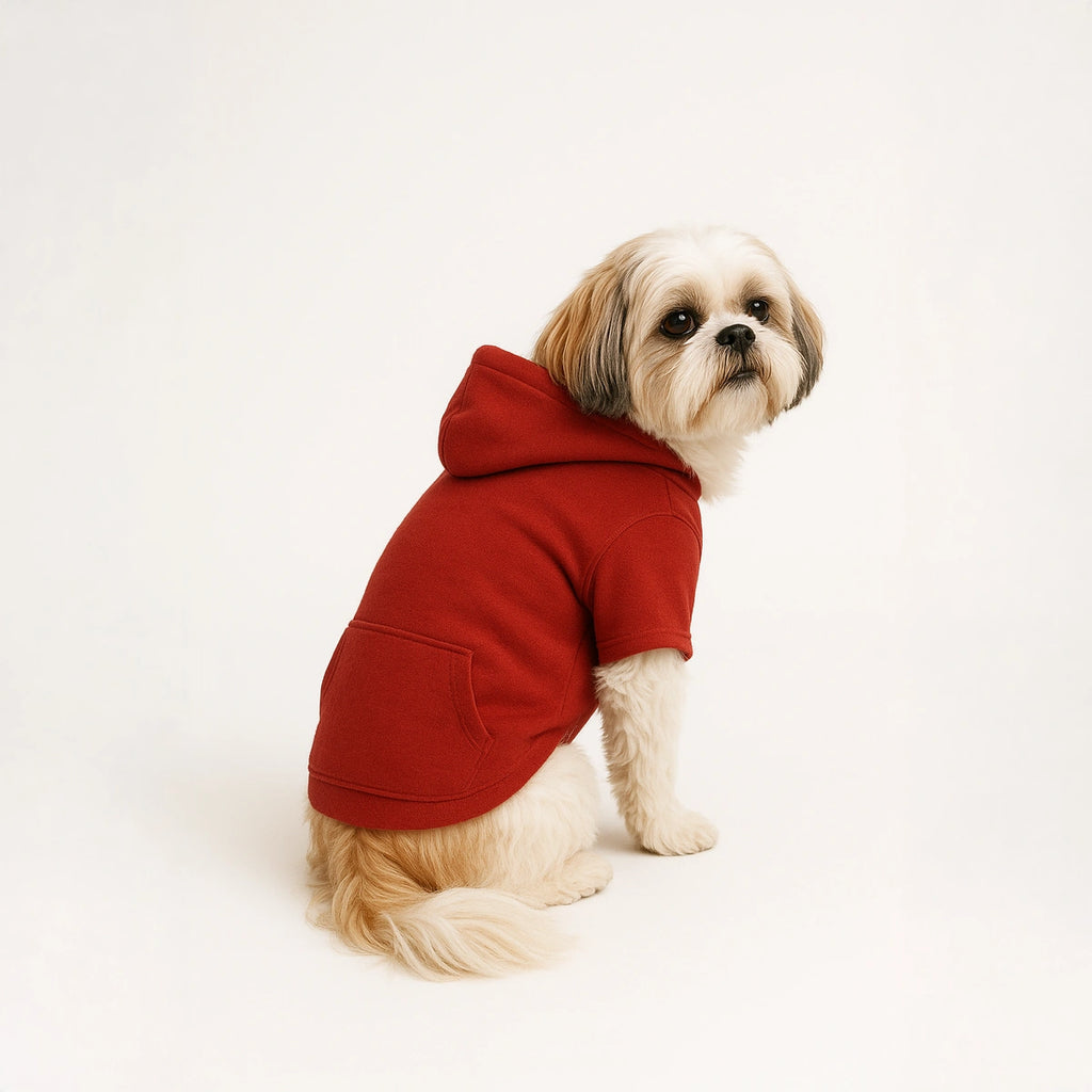 Thunder Tails Fleece Hoodies with Pocket - Red