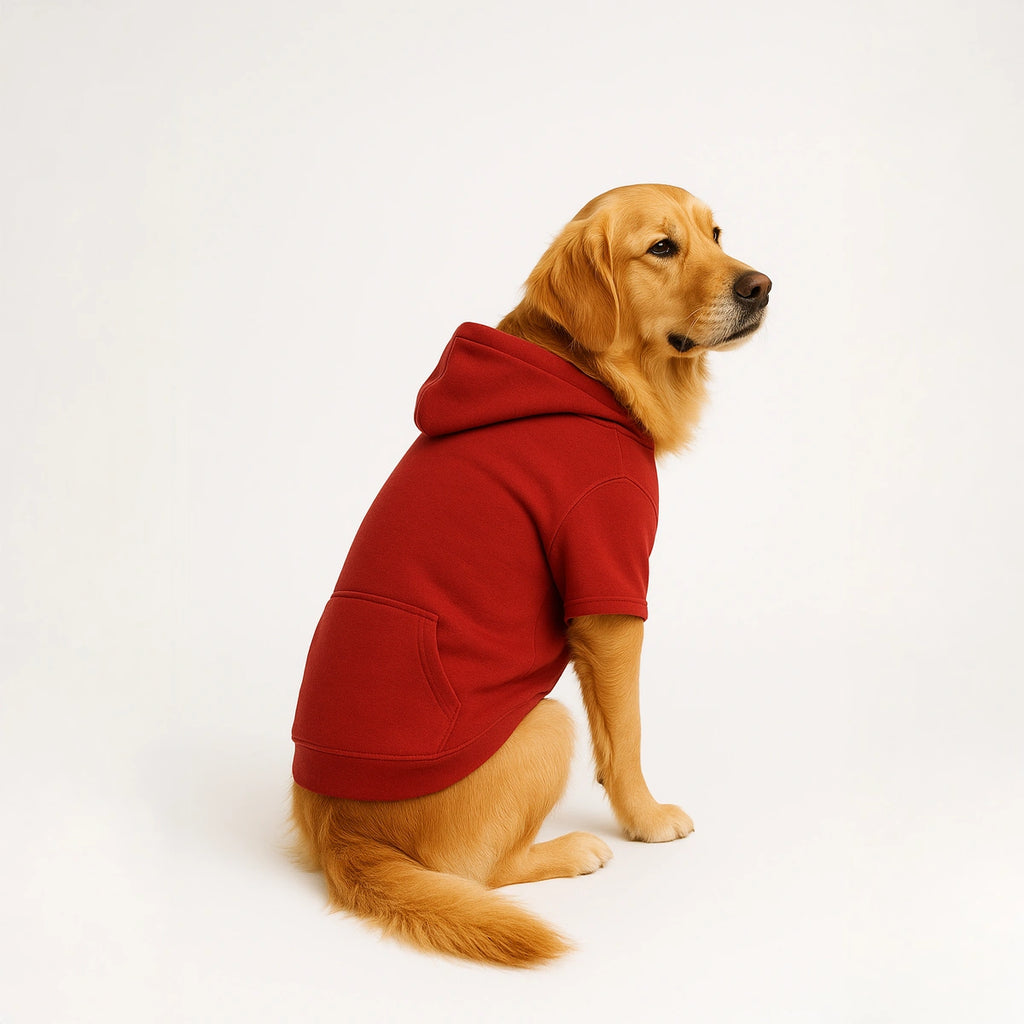 Thunder Tails Fleece Hoodies with Pocket - Red
