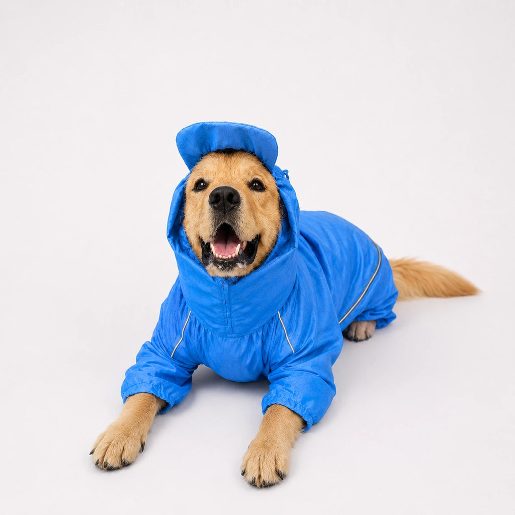 Thunder Tails Fully Covered Raincoat - Light Blue